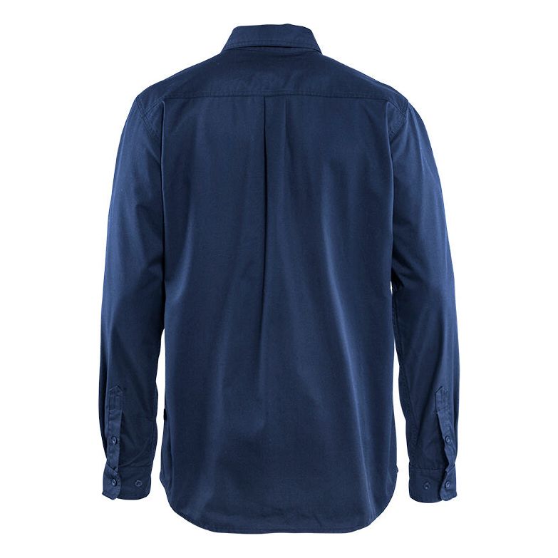 Blaklader 32981190 Workwear Twill Shirt Navy Blue Rear #colour_navy-blue