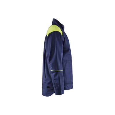 Blaklader 48011501 Workwear Welding Jacket Navy Blue/Hi-Vis Yellow Right #colour_navy-blue-yellow