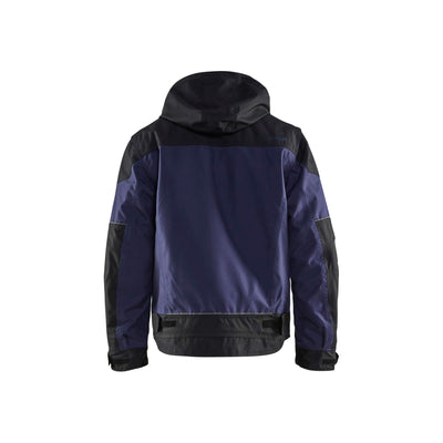 Blaklader 48861977 Workwear Winter Jacket Navy Blue/Black Rear #colour_navy-blue-black