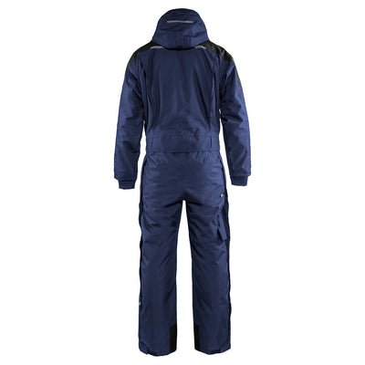 Blaklader 67851977 Workwear Winter Overalls Navy Blue/Black Rear #colour_navy-blue-black