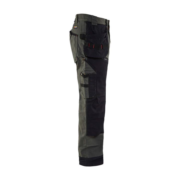 Blaklader X15001320 Craftsman Trousers Canvas Cotton 15001320 Army Green/Black Right #colour_army-green-black