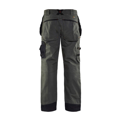 Blaklader X15001320 Craftsman Trousers Canvas Cotton 15001320 Army Green/Black Rear #colour_army-green-black