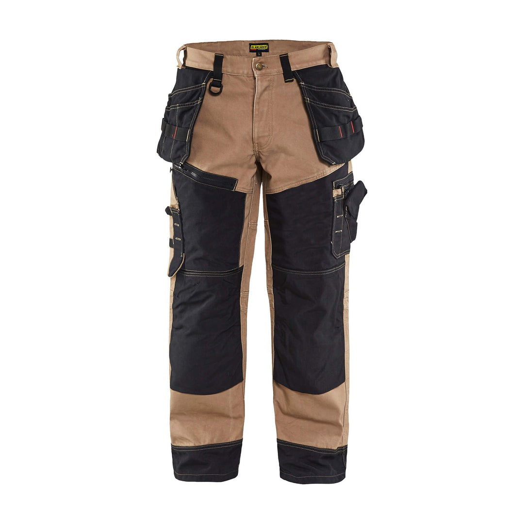 Blaklader X15001320 Craftsman Trousers Canvas Cotton 15001320 Khaki/Black Main #colour_khaki-black