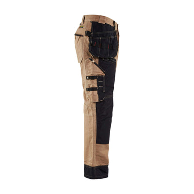 Blaklader X15001320 Craftsman Trousers Canvas Cotton 15001320 Khaki/Black Right #colour_khaki-black