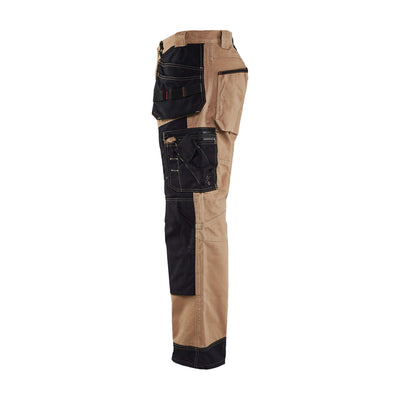 Blaklader X15001320 Craftsman Trousers Canvas Cotton 15001320 Khaki/Black Left #colour_khaki-black