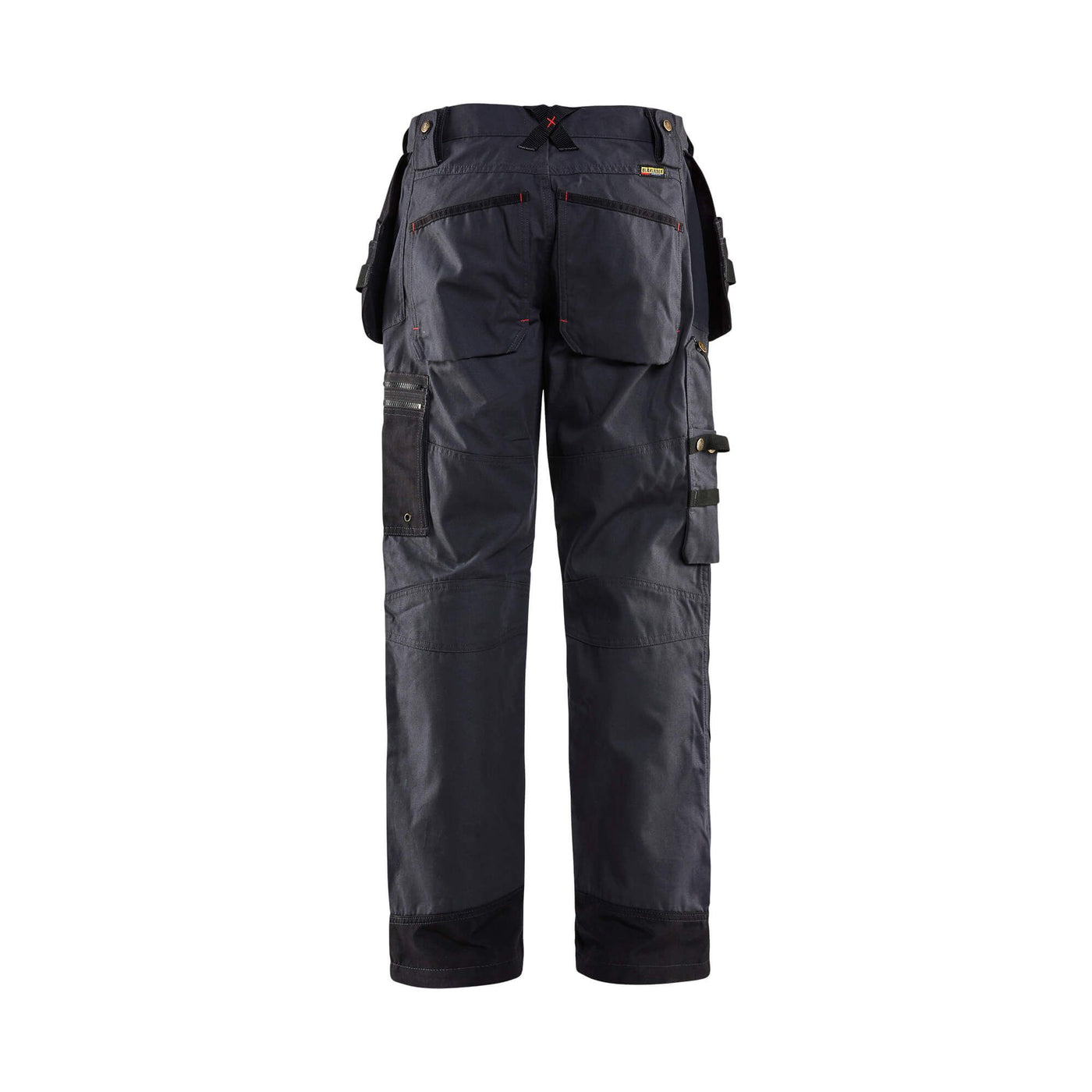Blaklader X15001320 Craftsman Trousers Canvas Cotton 15001320 Steel Blue/Black Rear #colour_steel-blue-black