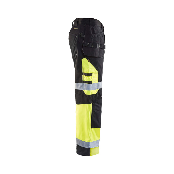 Blaklader X1500 Hi-Vis Trousers 15081860 Black/Hi-Vis Yellow Right #colour_black-yellow