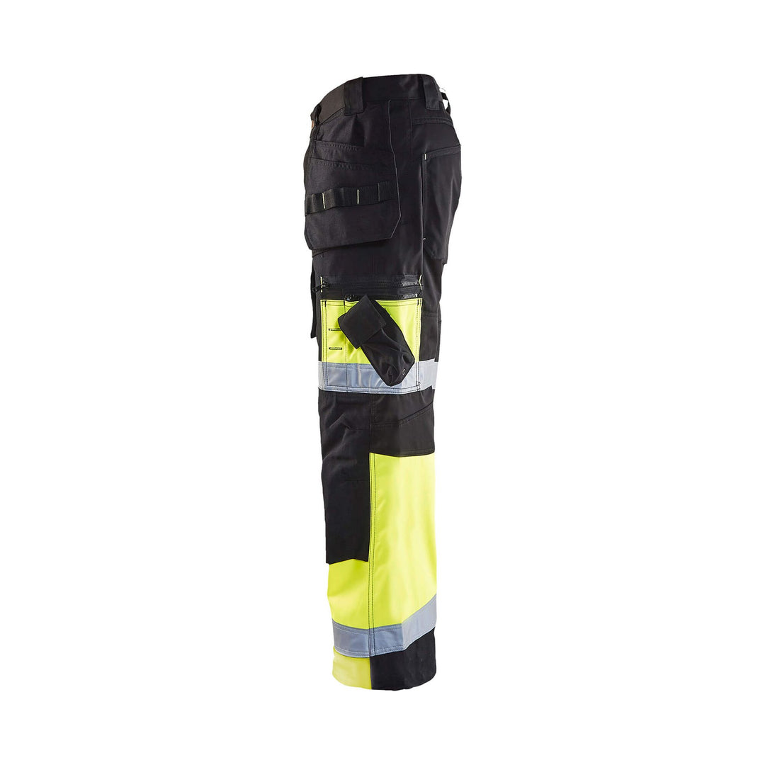 Blaklader X1500 Hi-Vis Trousers 15081860 Black/Hi-Vis Yellow Left #colour_black-yellow