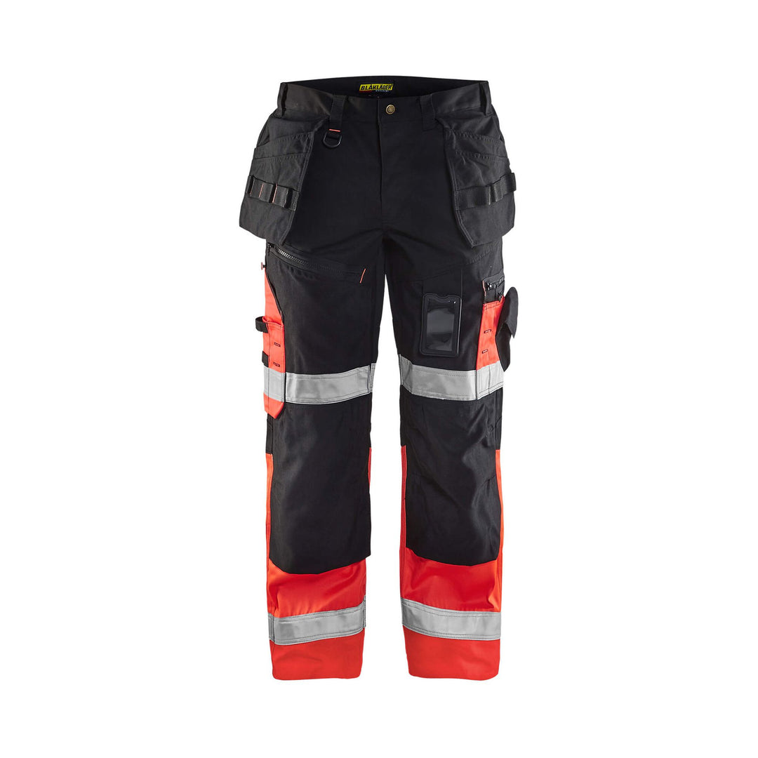 Blaklader X1500 Hi-Vis Trousers 15081860 Black/Red Main #colour_black-red