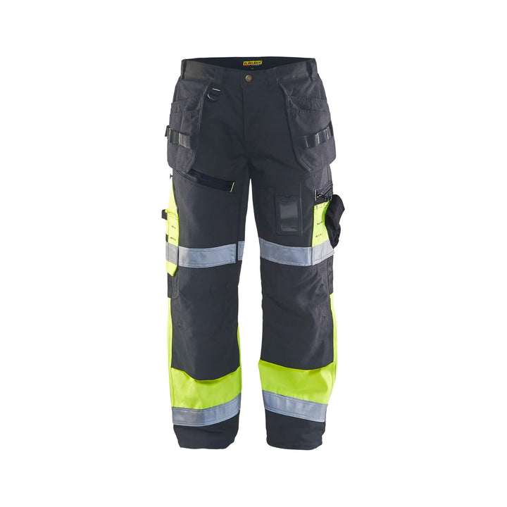 Blaklader X1500 Hi-Vis Trousers 15081860 Mid Grey/Hi-Vis Yellow Main #colour_mid-grey-hi-vis-yellow