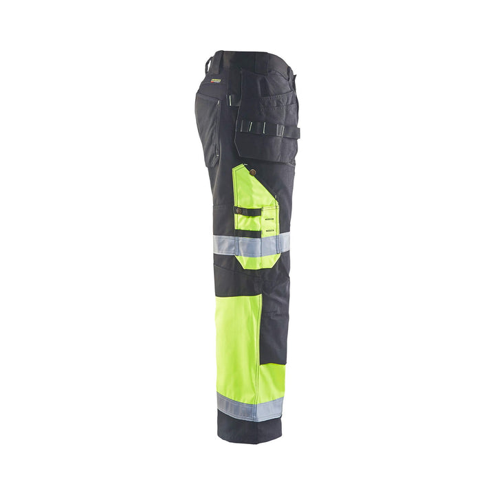 Blaklader X1500 Hi-Vis Trousers 15081860 Mid Grey/Hi-Vis Yellow Right #colour_mid-grey-hi-vis-yellow