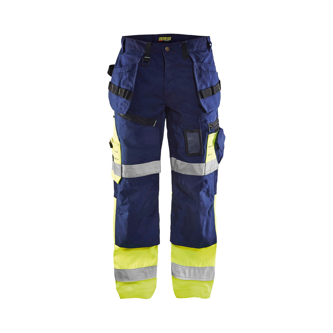 Blaklader X1500 Hi-Vis Trousers 15081860 Navy Blue/Hi-Vis Yellow Main #colour_navy-blue-yellow