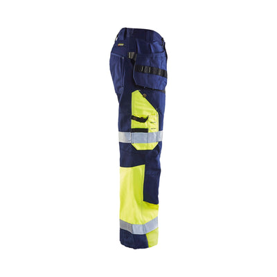 Blaklader X1500 Hi-Vis Trousers 15081860 Navy Blue/Hi-Vis Yellow Right #colour_navy-blue-yellow