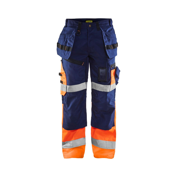 Blaklader X1500 Hi-Vis Trousers 15081860 Navy Blue/Orange Main #colour_navy-blue-orange