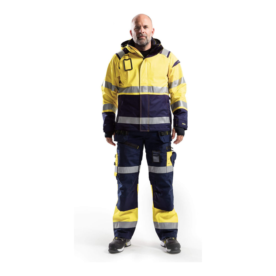 Blaklader X1500 Hi-Vis Trousers 15081860 Mens Navy Blue/Hi-Vis Yellow Model#colour_Navy-Blue-Yellow