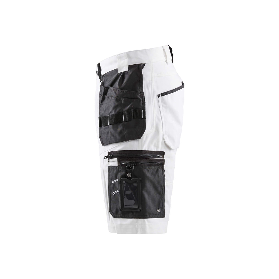 Blaklader X1500 Painters Shorts White 15121210 White/Dark Grey Left #colour_white-dark-grey