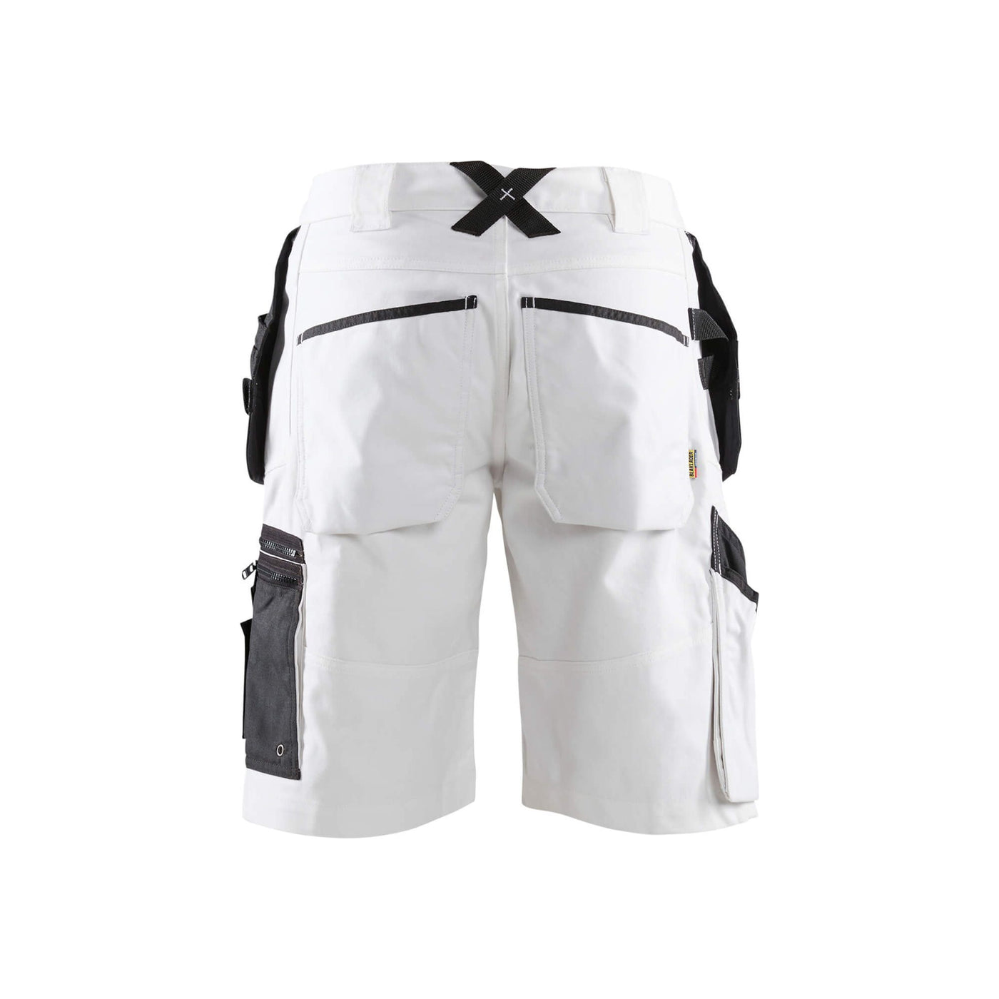 Blaklader X1500 Painters Shorts White 15121210 White/Dark Grey Rear #colour_white-dark-grey