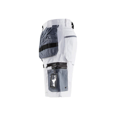 Blaklader X1500 Painters Shorts White 15121210 White/Grey Left #colour_white-grey