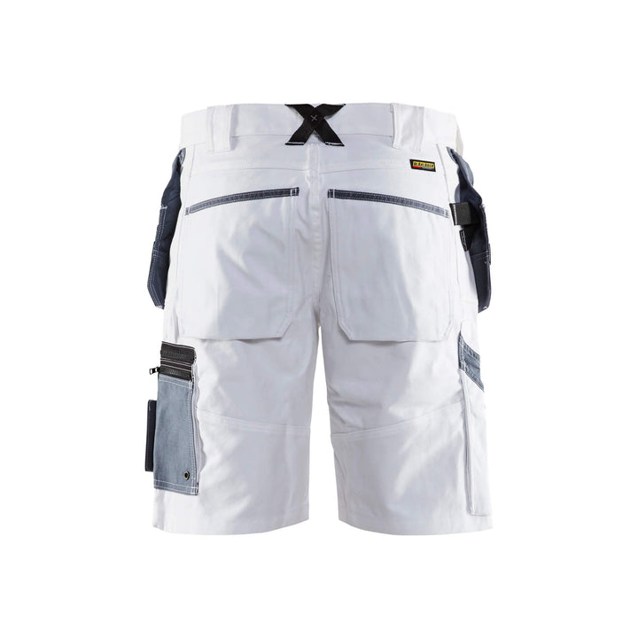 Blaklader X1500 Painters Shorts White 15121210 White/Grey Rear #colour_white-grey