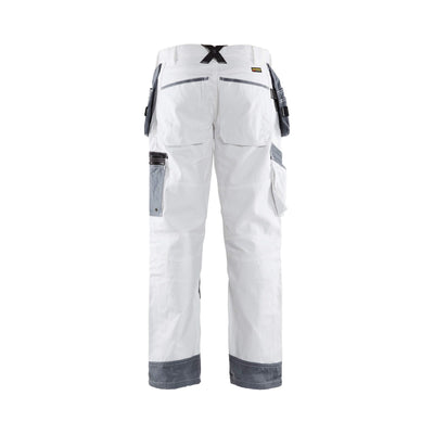 Blaklader X1500 Painters Trousers White 15101210 White/Grey Rear #colour_white-grey