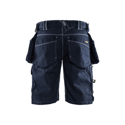 Blaklader X1900 Craftsman Shorts Stretch 19921141 Navy Blue/Black Rear #colour_navy-blue-black