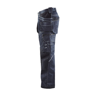Blaklader X1900 Craftsman Trousers Stretch 19601141 Navy Blue/Black Left #colour_navy-blue-black