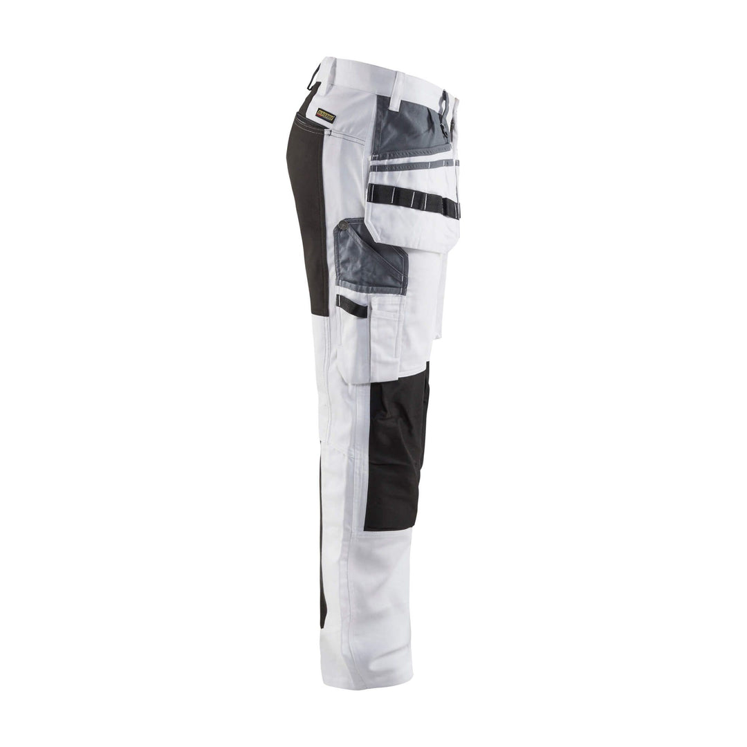 Blaklader X1900 Painters Stretch Trousers White 19101000 White/Black Right #colour_white-black