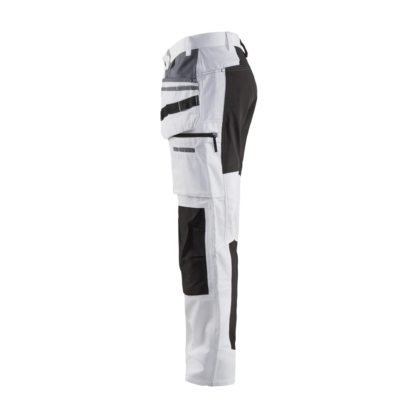 Blaklader X1900 Painters Stretch Trousers White 19101000 White/Black Left #colour_white-black