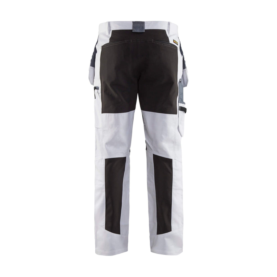 Blaklader X1900 Painters Stretch Trousers White 19101000 White/Black Rear #colour_white-black