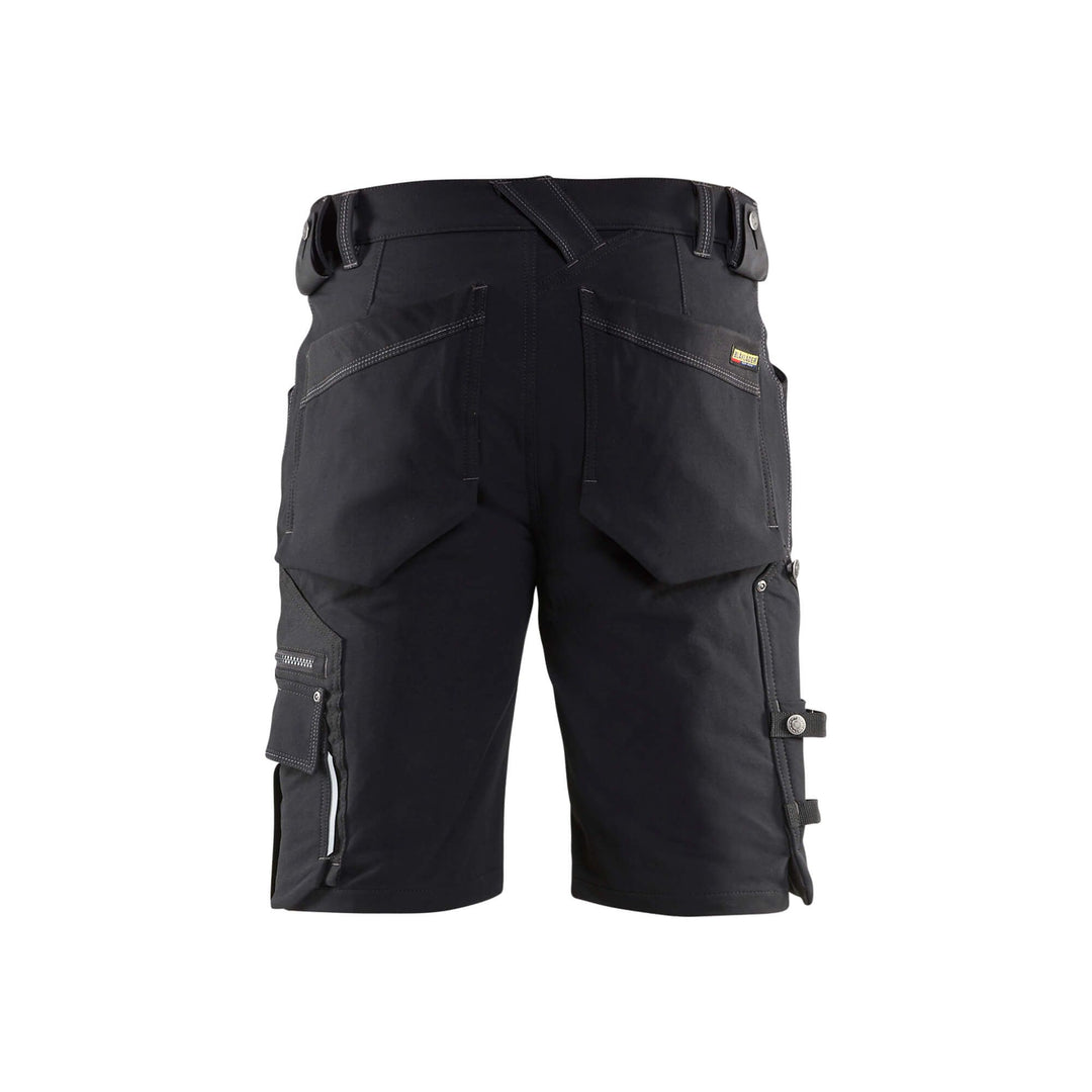 Blaklader X1900 Shorts Craftsman 4-Way-Stretch 19871644 Black Rear #colour_black