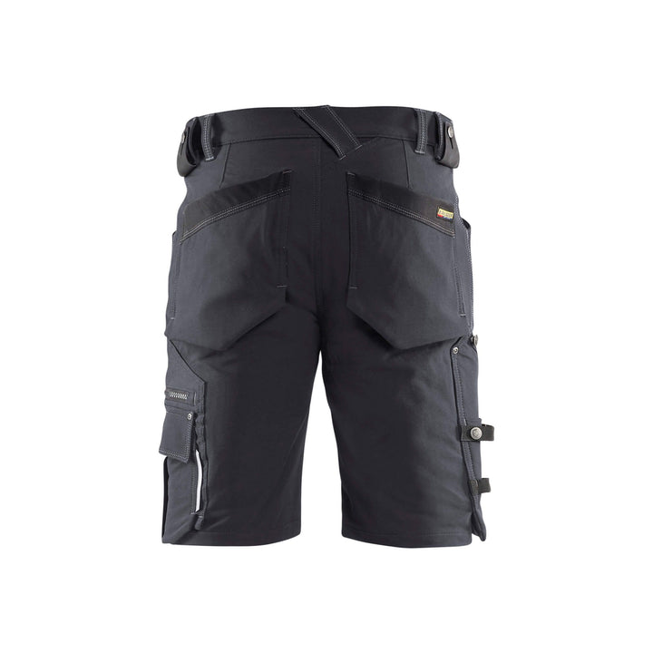 Blaklader X1900 Shorts Craftsman 4-Way-Stretch 19871644 Dark Grey/Black Rear #colour_dark-grey-black