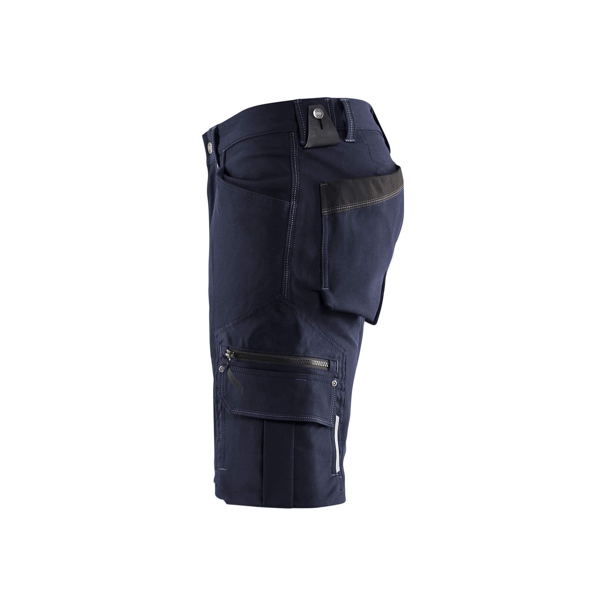 Blaklader X1900 Shorts Craftsman 4-Way-Stretch 19871644 Dark Navy Blue/Black Left #colour_dark-navy-black