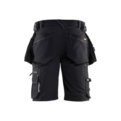 Blaklader X1900 Shorts Craftsman 4-Way-Stretch 19881644 Black Rear #colour_black