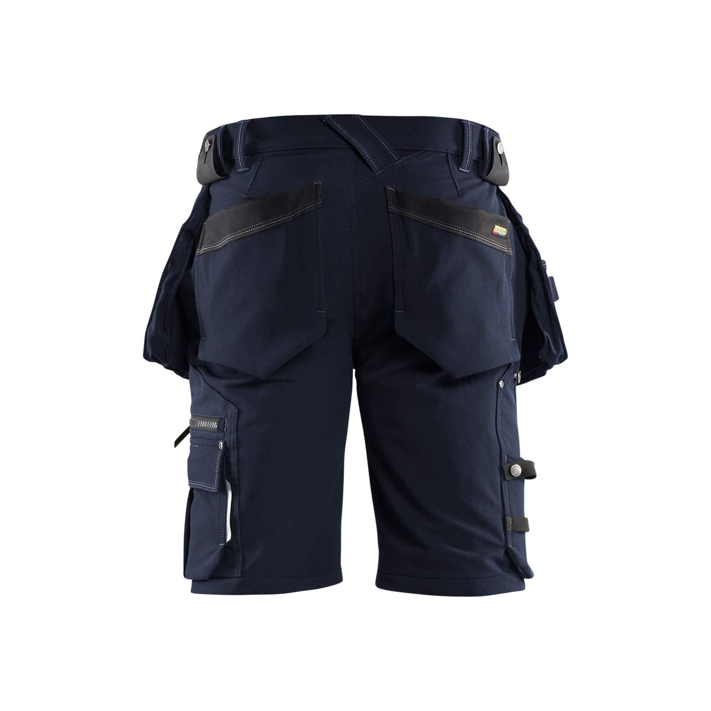 Blaklader X1900 Shorts Craftsman 4-Way-Stretch 19881644 Dark Navy Blue/Black Rear #colour_dark-navy-black