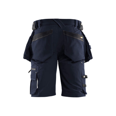Blaklader X1900 Shorts Craftsman 4-Way-Stretch 19881644 Dark Navy Blue/Black Rear #colour_dark-navy-blue-black
