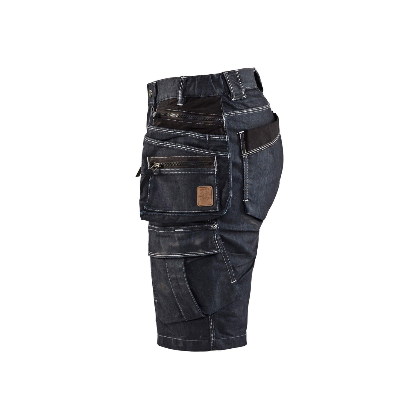 Blaklader X1900 Shorts Ladies Craftsmen Stretch 79921141 Navy Blue/Black Left #colour_navy-blue-black