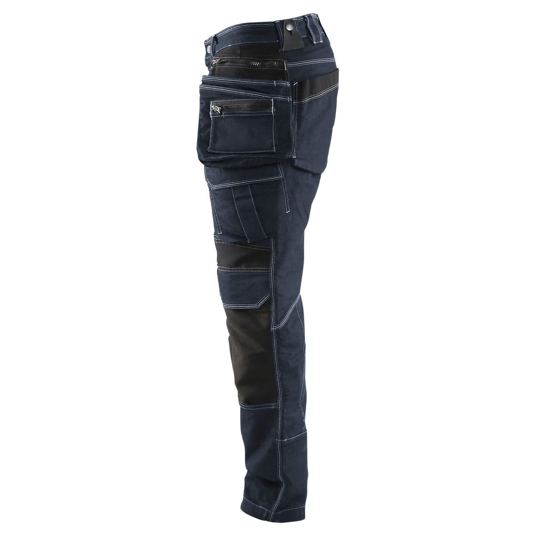 Blaklader X1900 Stretch Trousers 19901141 Navy Blue/Black Left #colour_navy-blue-black