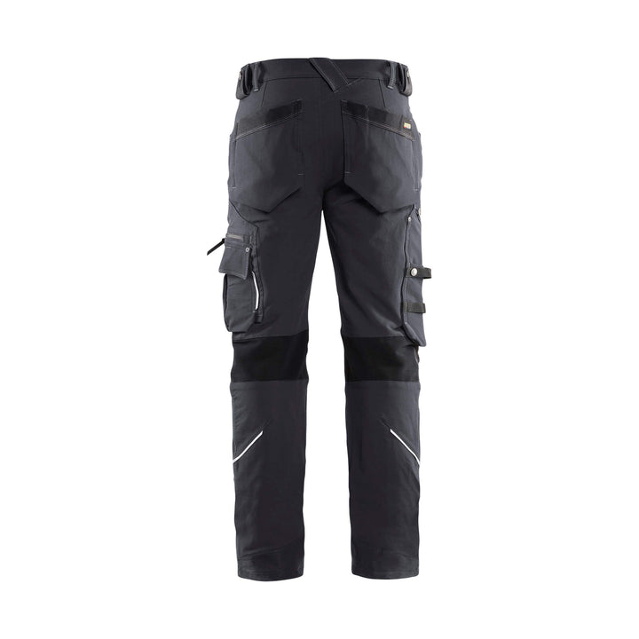 Blaklader X1900 Trousers Craftsman 4-Way-Stretch 19891644 Dark Grey/Black Rear #colour_dark-grey-black