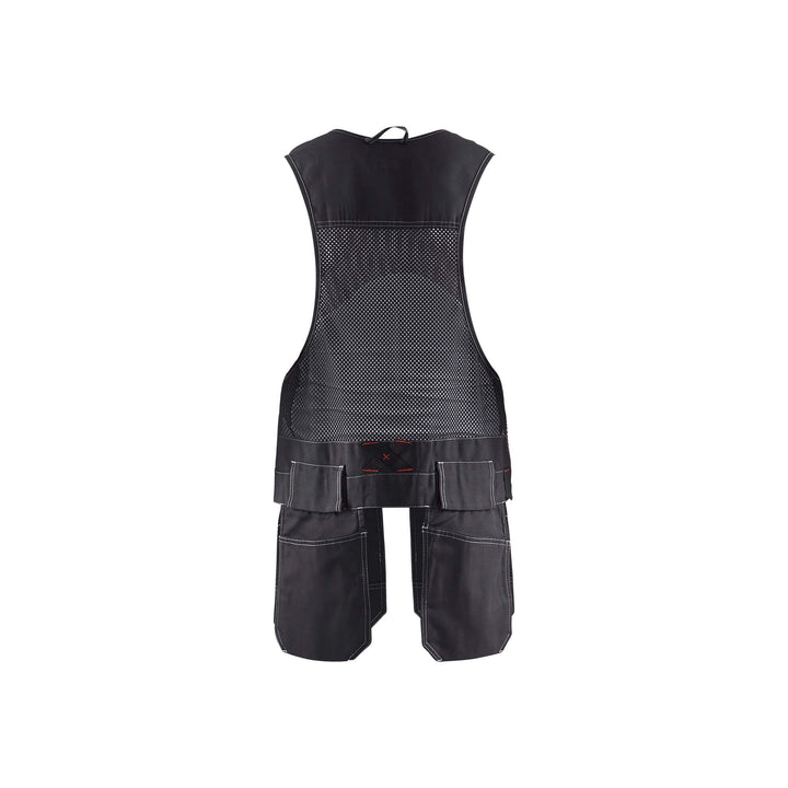 Blaklader 31001380 Zip Waistcoat Black Black Rear #colour_black