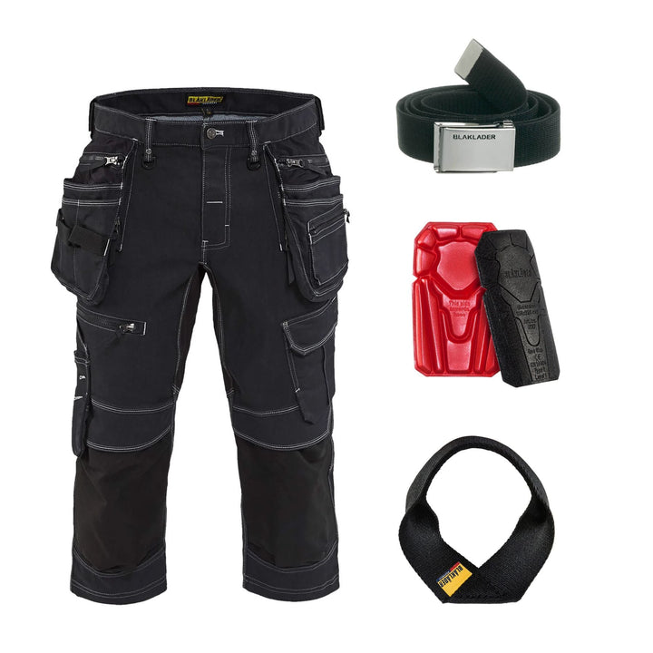 Blaklader Special Offer 1991 Pack - X1900 Pirate Shorts Stretch (19911141) + Belt + Knee Pads + Hammer Loop