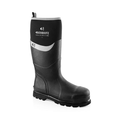 Buckler Boots BBZ6000 Safety Wellies Neoprene & Rubber Insulated Buckbootz Black Main#colour_black
