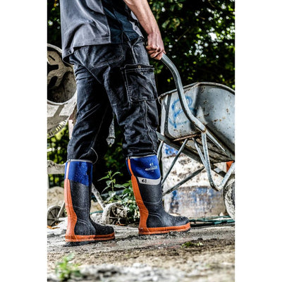 Buckler Boots BBZ6000 Safety Wellies Neoprene & Rubber Insulated Buckbootz Blue/Orange Image 5#colour_blue-orange