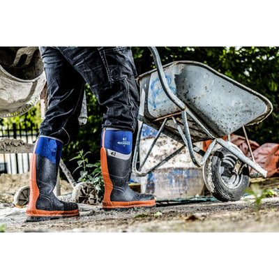Buckler Boots BBZ6000 Safety Wellies Neoprene & Rubber Insulated Buckbootz Blue/Orange Image 6#colour_blue-orange