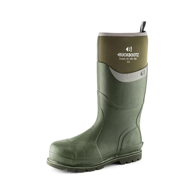 Buckler Boots BBZ6000 Safety Wellies Neoprene & Rubber Insulated Buckbootz Green Image 2#colour_green