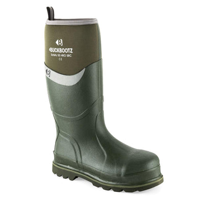 Buckler Boots BBZ6000 Safety Wellies Neoprene & Rubber Insulated Buckbootz Green Main#colour_green