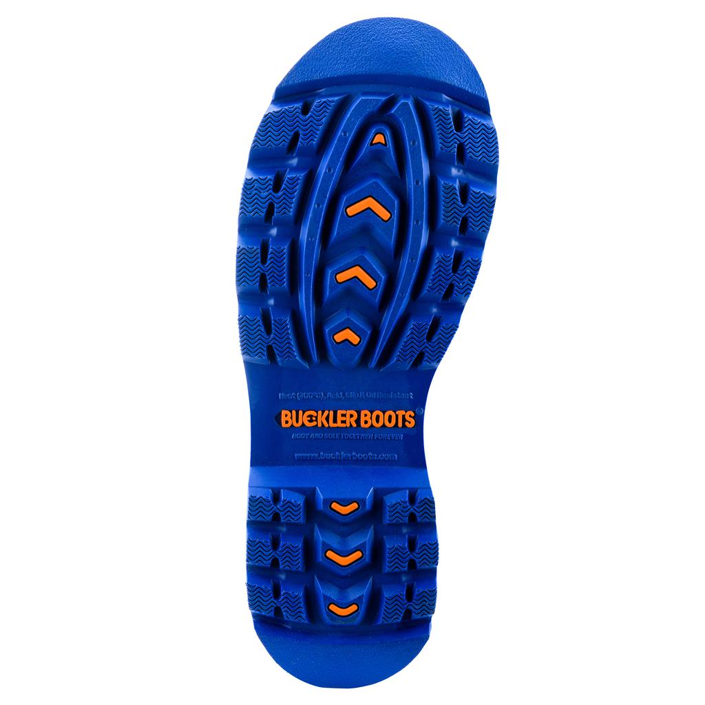Buckler Boots BBZ6000 Safety Wellies Neoprene & Rubber Insulated Buckbootz Orange/Blue Image 4#colour_orange-blue