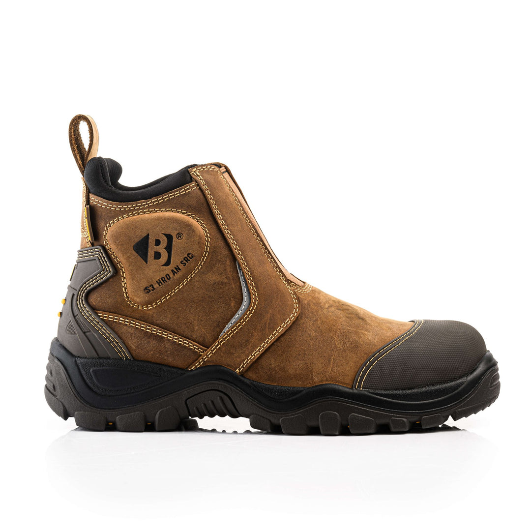 Buckbootz BSH014 Bang Guardz Dealer Black S3 Buckler Boots Brown 2#colour_brown