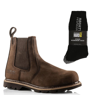 Buckbootz B1150 Special Offer Pack - Buckler Safety Dealer Boots + 3 Pairs of Work Socks