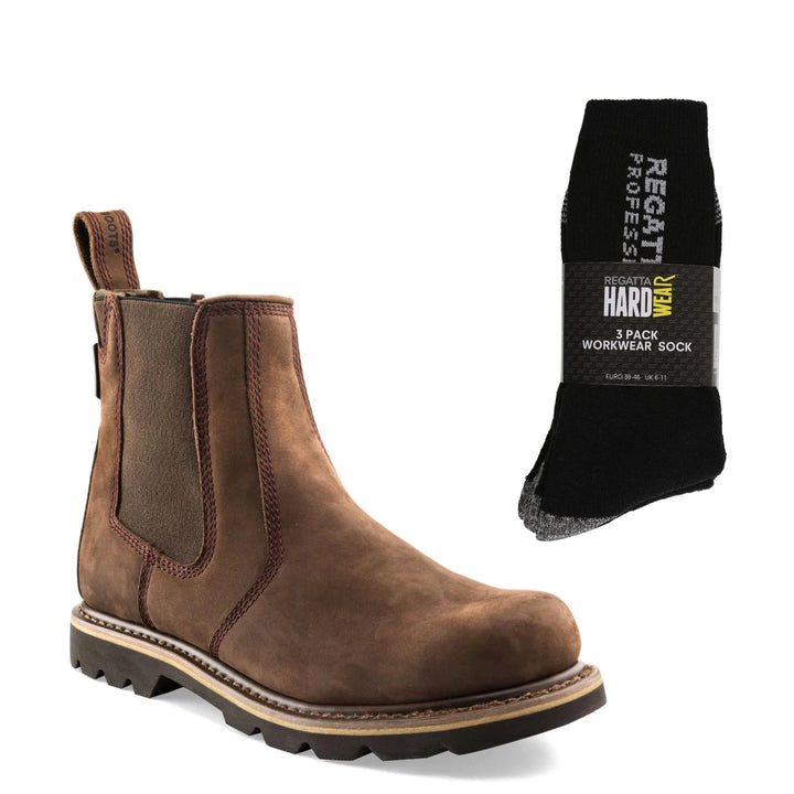 Buckbootz B1400 Special Offer Pack - Goodyear Welted Buckler Dealer Boots + 3 Pairs Work Socks