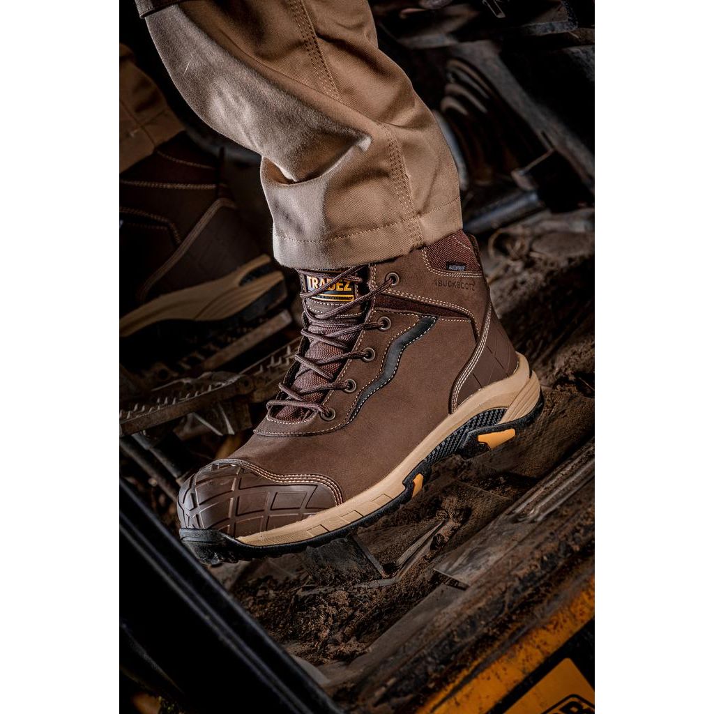 Buckler Boots BLITZ Waterproof Safety Boots Lightweight Buckbootz Brown Image 6#colour_brown
